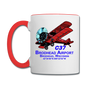 Wisconsin Airports - Brodhead C37 - v2 - Biplane - Contrast Coffee Mug - white/red