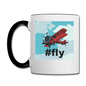 #fly - Red Biplane - Contrast Coffee Mug - white/black