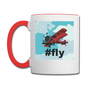 #fly - Red Biplane - Contrast Coffee Mug - white/red