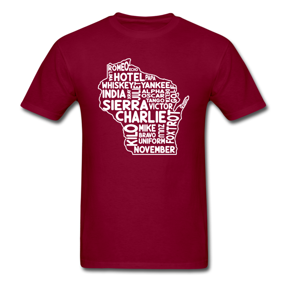 Pilot's Alphabet - Wisconsin - White - Unisex Classic T-Shirt - burgundy