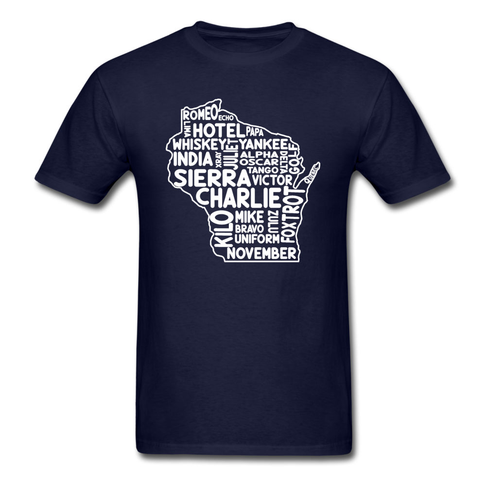 Pilot's Alphabet - Wisconsin - White - Unisex Classic T-Shirt - navy