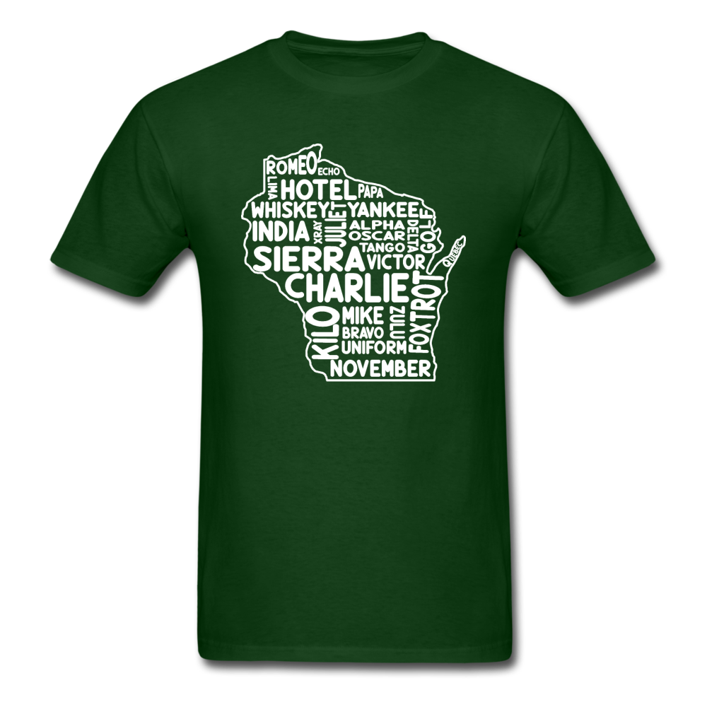 Pilot's Alphabet - Wisconsin - White - Unisex Classic T-Shirt - forest green