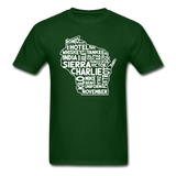 Pilot's Alphabet - Wisconsin - White - Unisex Classic T-Shirt - forest green