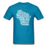 Pilot's Alphabet - Wisconsin - White - Unisex Classic T-Shirt - turquoise