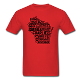 Pilot's Alphabet - Wisconsin - Black - Unisex Classic T-Shirt - red