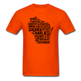 Pilot's Alphabet - Wisconsin - Black - Unisex Classic T-Shirt - orange