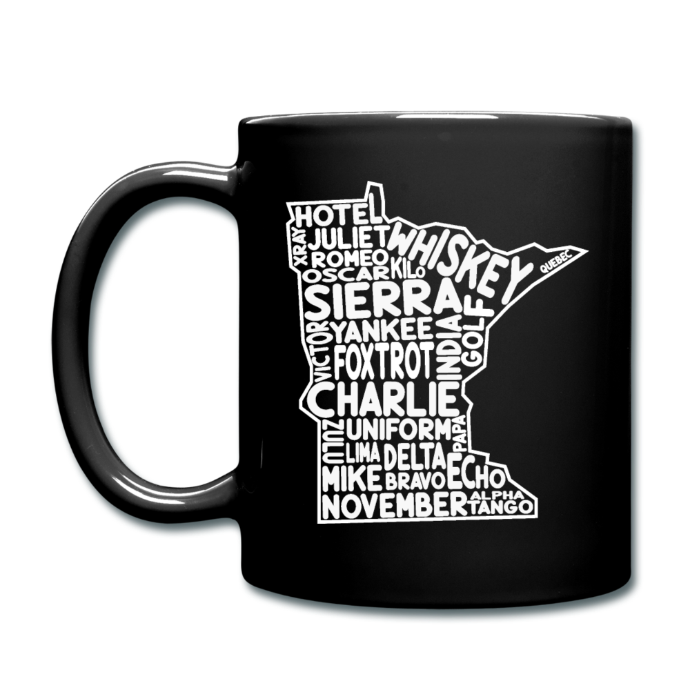 Pilot's Alphabet - Minnesota - White - Full Color Mug - black