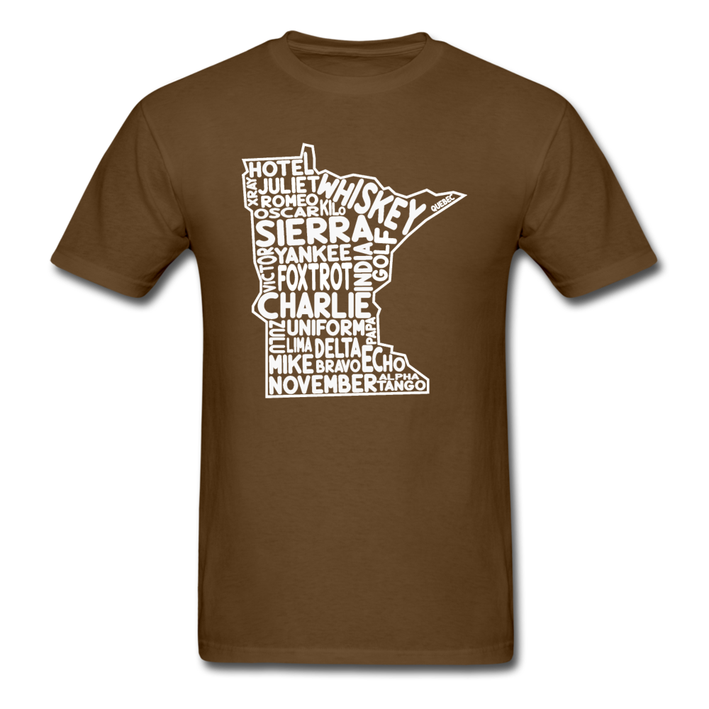 Pilot's Alphabet - Minnesota - White - Unisex Classic T-Shirt - brown