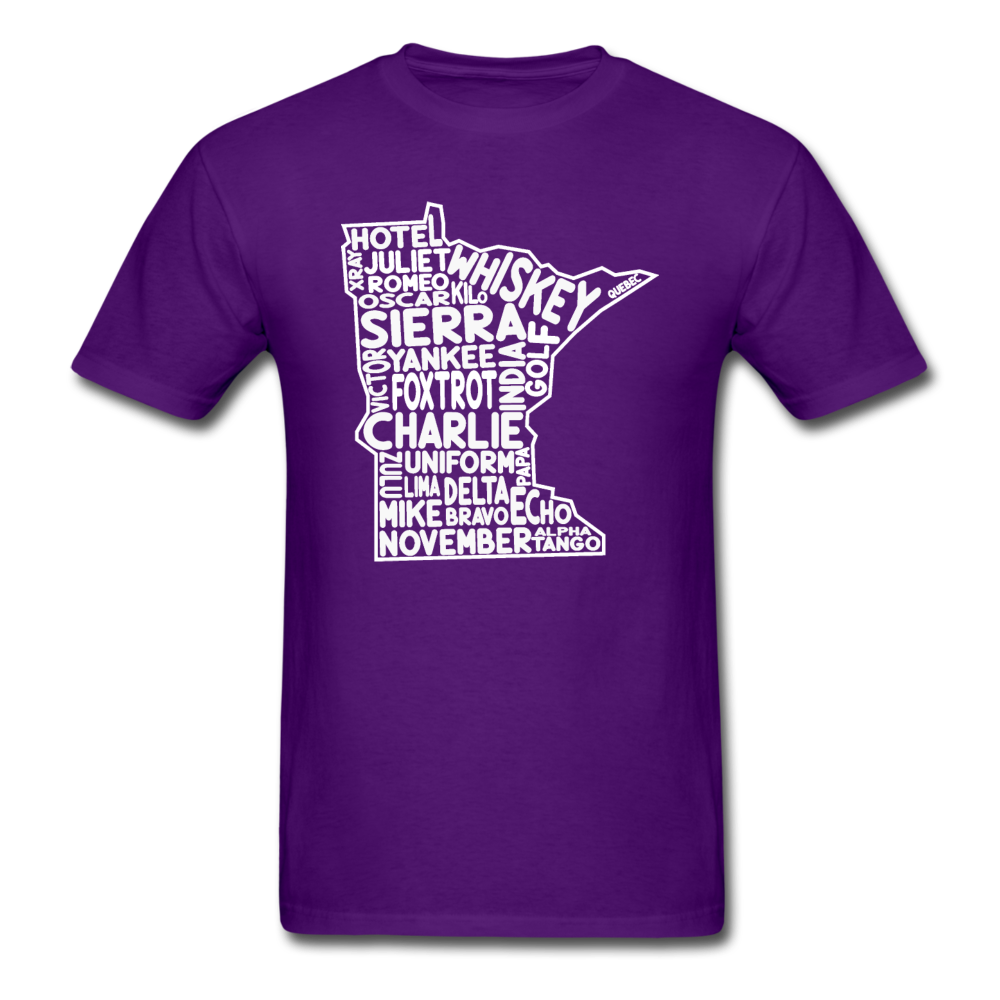 Pilot's Alphabet - Minnesota - White - Unisex Classic T-Shirt - purple