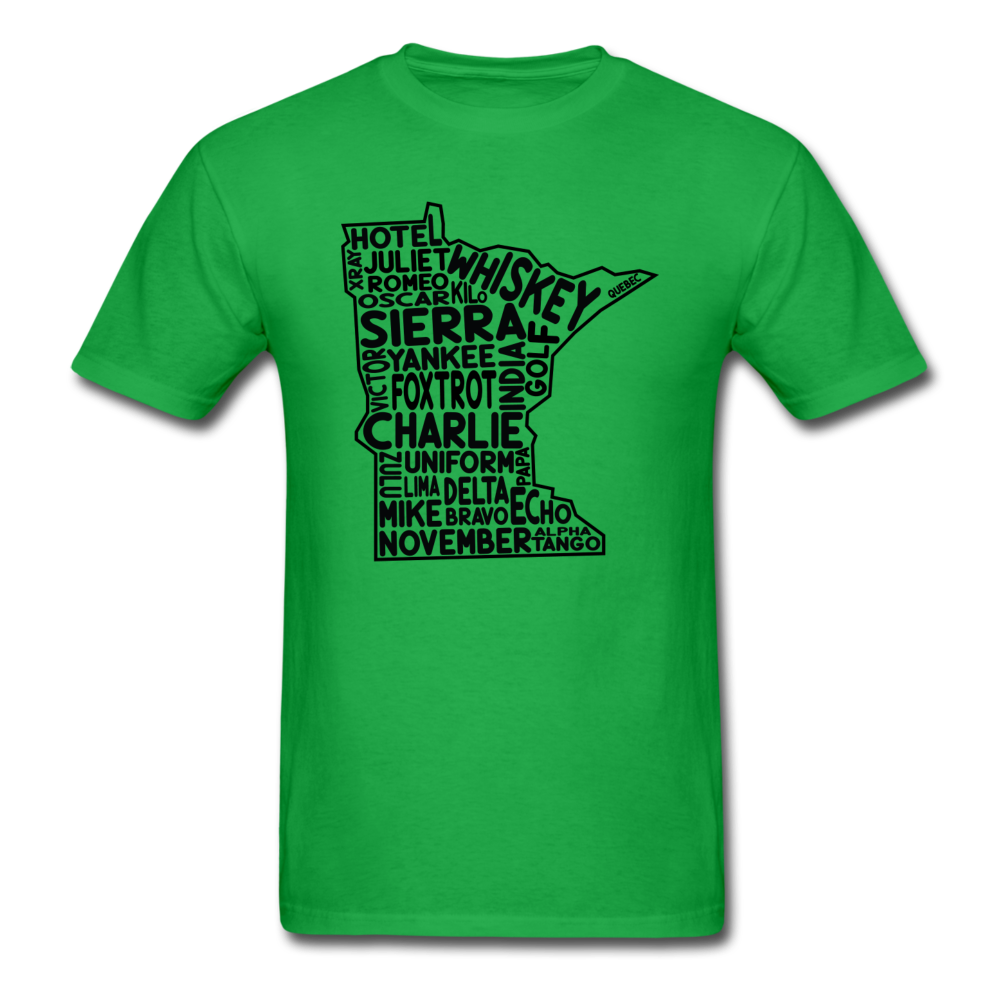 Pilot's Alphabet - Minnesota - Black - Unisex Classic T-Shirt - bright green