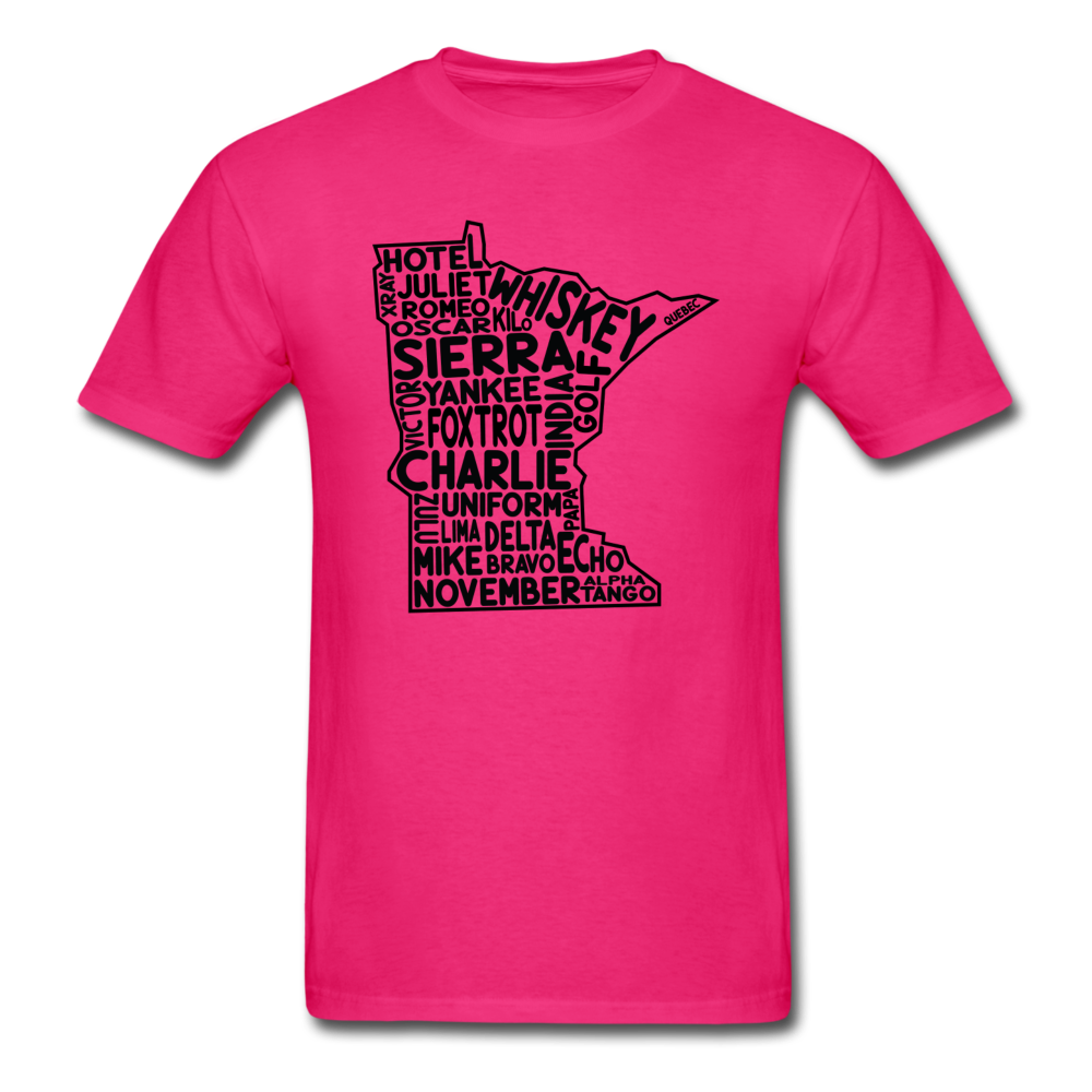 Pilot's Alphabet - Minnesota - Black - Unisex Classic T-Shirt - fuchsia