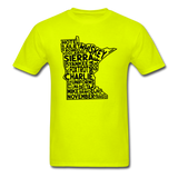 Pilot's Alphabet - Minnesota - Black - Unisex Classic T-Shirt - safety green