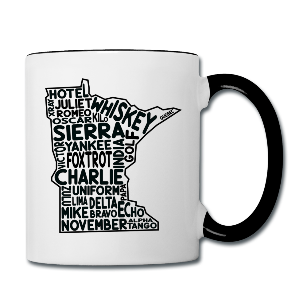 Pilot's Alphabet - Minnesota - Black - Contrast Coffee Mug - white/black