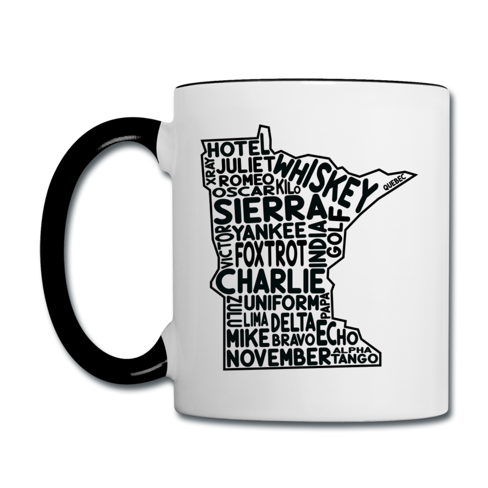 Pilot's Alphabet - Minnesota - Black - Contrast Coffee Mug - white/black