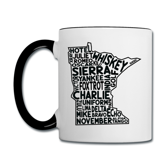 Pilot's Alphabet - Minnesota - Black - Contrast Coffee Mug - white/black