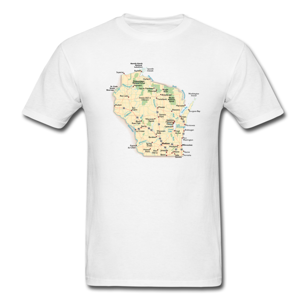 Wisconsin Map - Unisex Classic T-Shirt - white