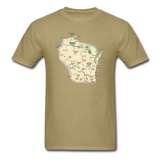 Wisconsin Map - Unisex Classic T-Shirt - khaki