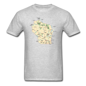 Wisconsin Map - Unisex Classic T-Shirt - heather gray