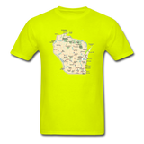 Wisconsin Map - Unisex Classic T-Shirt - safety green