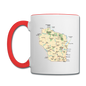 Wisconsin Map - Contrast Coffee Mug - white/red