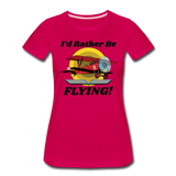 I'd Rather Be Flying - Biplane - Women’s Premium T-Shirt - dark pink