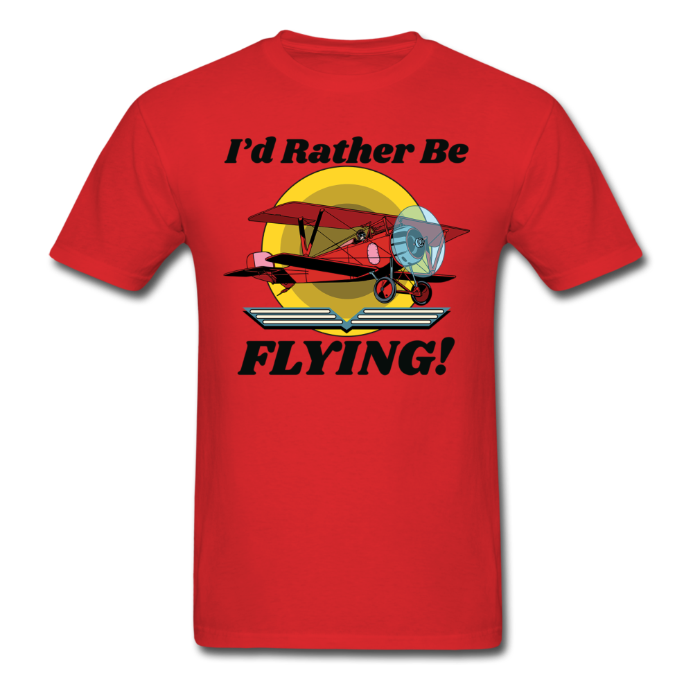 I'd Rather Be Flying - Biplane - Unisex Classic T-Shirt - red