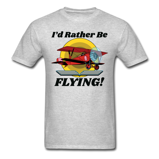 I'd Rather Be Flying - Biplane - Unisex Classic T-Shirt - heather gray