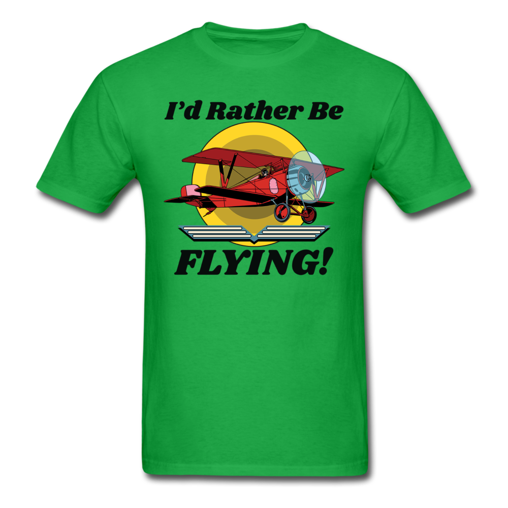 I'd Rather Be Flying - Biplane - Unisex Classic T-Shirt - bright green