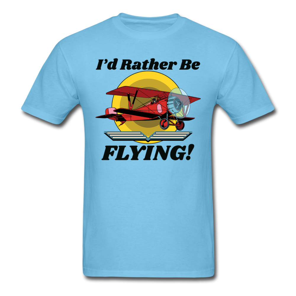 I'd Rather Be Flying - Biplane - Unisex Classic T-Shirt - aquatic blue