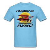 I'd Rather Be Flying - Biplane - Unisex Classic T-Shirt - aquatic blue