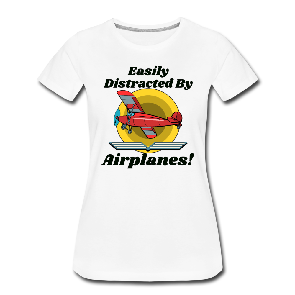 Easily Distracted - Red Taildragger - Women’s Premium T-Shirt - white