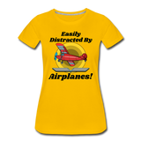 Easily Distracted - Red Taildragger - Women’s Premium T-Shirt - sun yellow