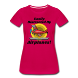 Easily Distracted - Red Taildragger - Women’s Premium T-Shirt - dark pink