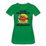 Easily Distracted - Red Taildragger - Women’s Premium T-Shirt - kelly green