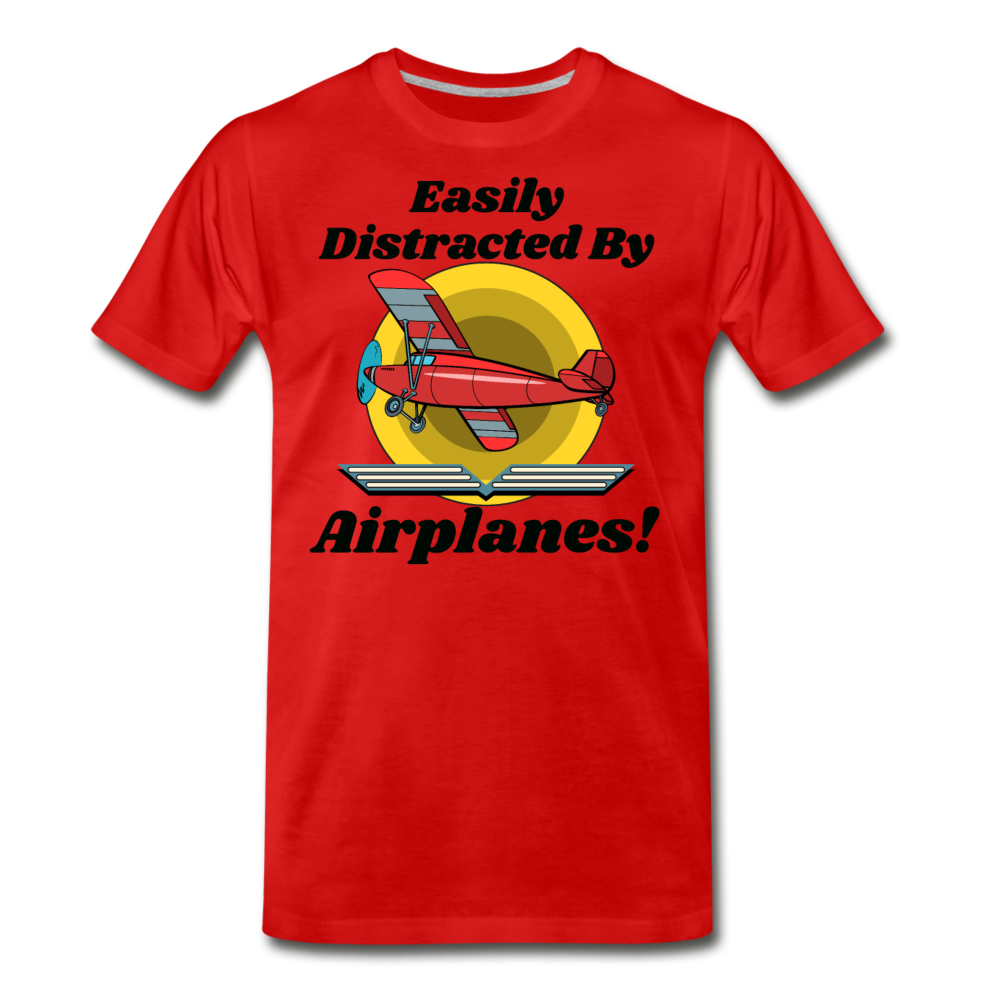 Easily Distracted - Red Taildragger - Men's Premium T-Shirt - red