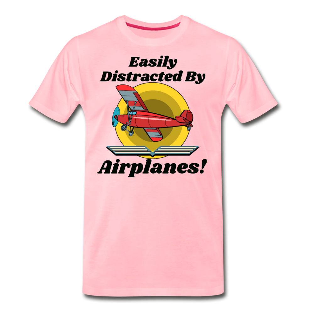 Easily Distracted - Red Taildragger - Men's Premium T-Shirt - pink