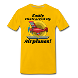 Easily Distracted - Red Taildragger - Men's Premium T-Shirt - sun yellow