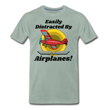 Easily Distracted - Red Taildragger - Men's Premium T-Shirt - steel green