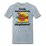 Easily Distracted - Red Taildragger - Men's Premium T-Shirt - heather ice blue