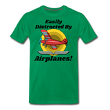 Easily Distracted - Red Taildragger - Men's Premium T-Shirt - kelly green