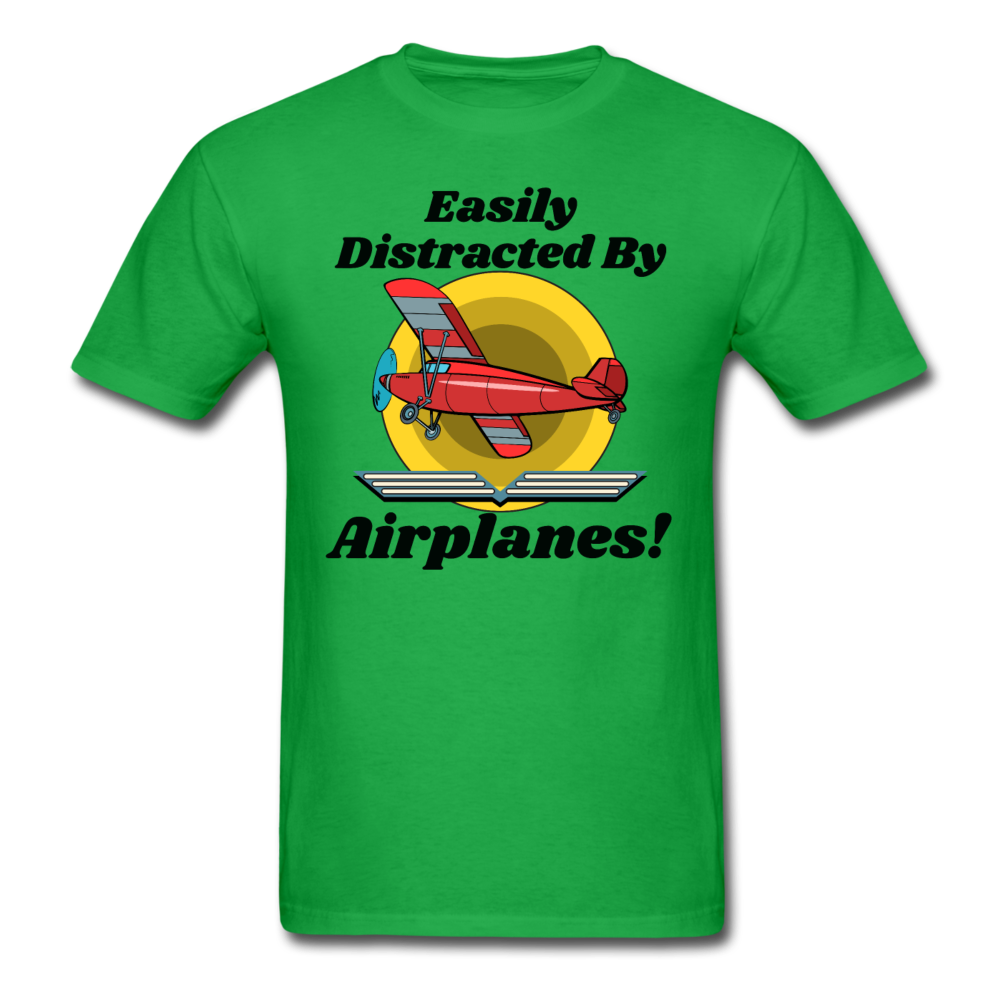 Easily Distracted - Red Taildragger - Unisex Classic T-Shirt - bright green