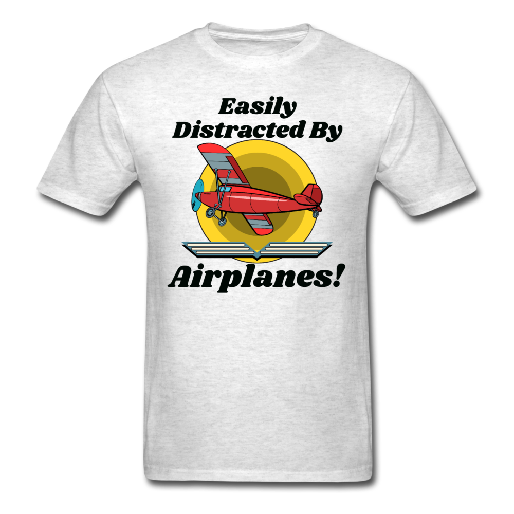 Easily Distracted - Red Taildragger - Unisex Classic T-Shirt - light heather gray