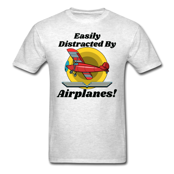 Easily Distracted - Red Taildragger - Unisex Classic T-Shirt - light heather gray