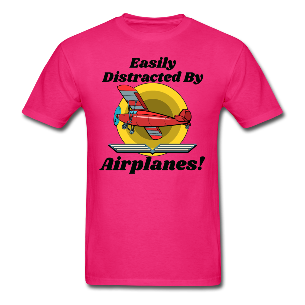 Easily Distracted - Red Taildragger - Unisex Classic T-Shirt - fuchsia