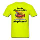 Easily Distracted - Red Taildragger - Unisex Classic T-Shirt - safety green