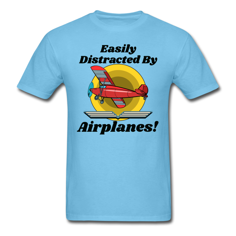 Easily Distracted - Red Taildragger - Unisex Classic T-Shirt - aquatic blue