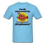 Easily Distracted - Red Taildragger - Unisex Classic T-Shirt - aquatic blue