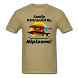 Easily Distracted - Biplanes - Unisex Classic T-Shirt - khaki