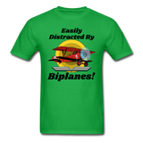Easily Distracted - Biplanes - Unisex Classic T-Shirt - bright green