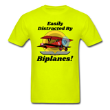 Easily Distracted - Biplanes - Unisex Classic T-Shirt - safety green